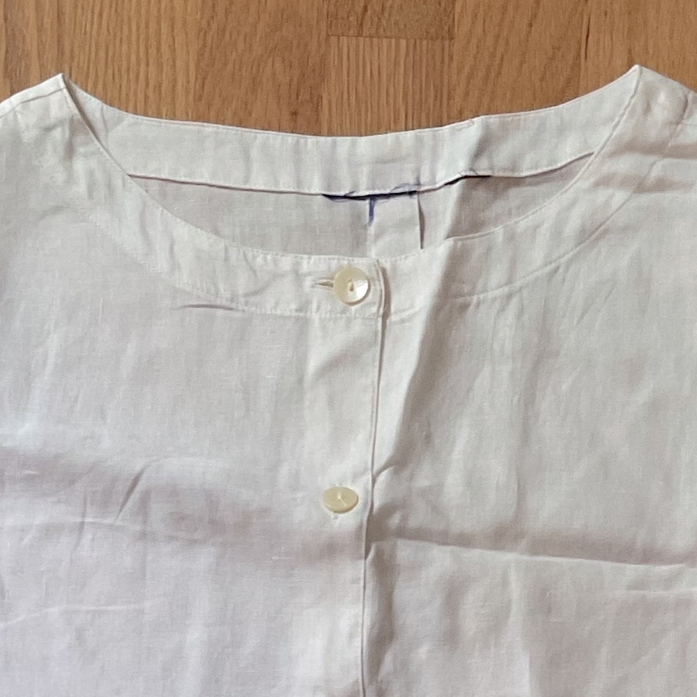 Button up tunic ⭐️ collarless ⭐️ white ⭐️ 1X ⭐️